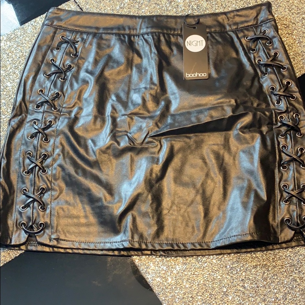 Arron Lace Up Leather Look